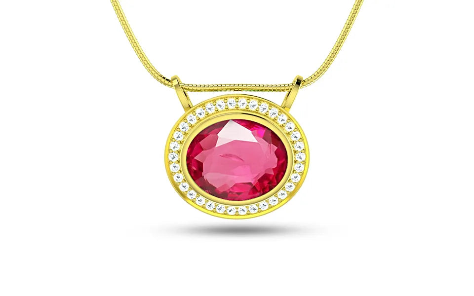 Burmese Ruby Yellow Gold Pendant (D14)