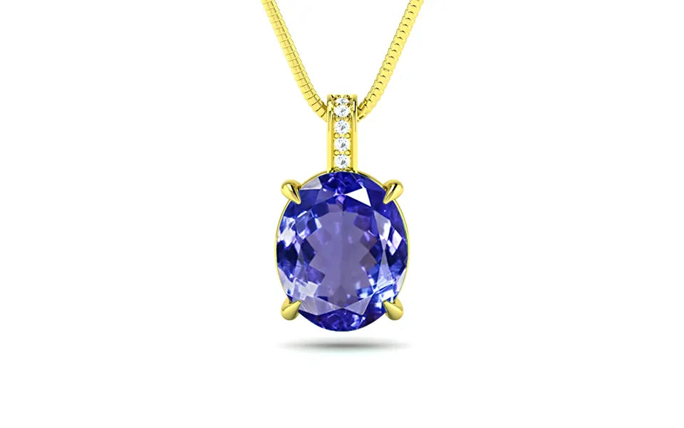 Tanzanite Yellow Gold Pendant (D19)